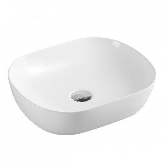 465x375x115mm Bathroom Oval Above Counter White Ceramic Wash Basin